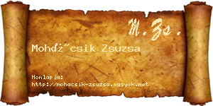 Mohácsik Zsuzsa névjegykártya